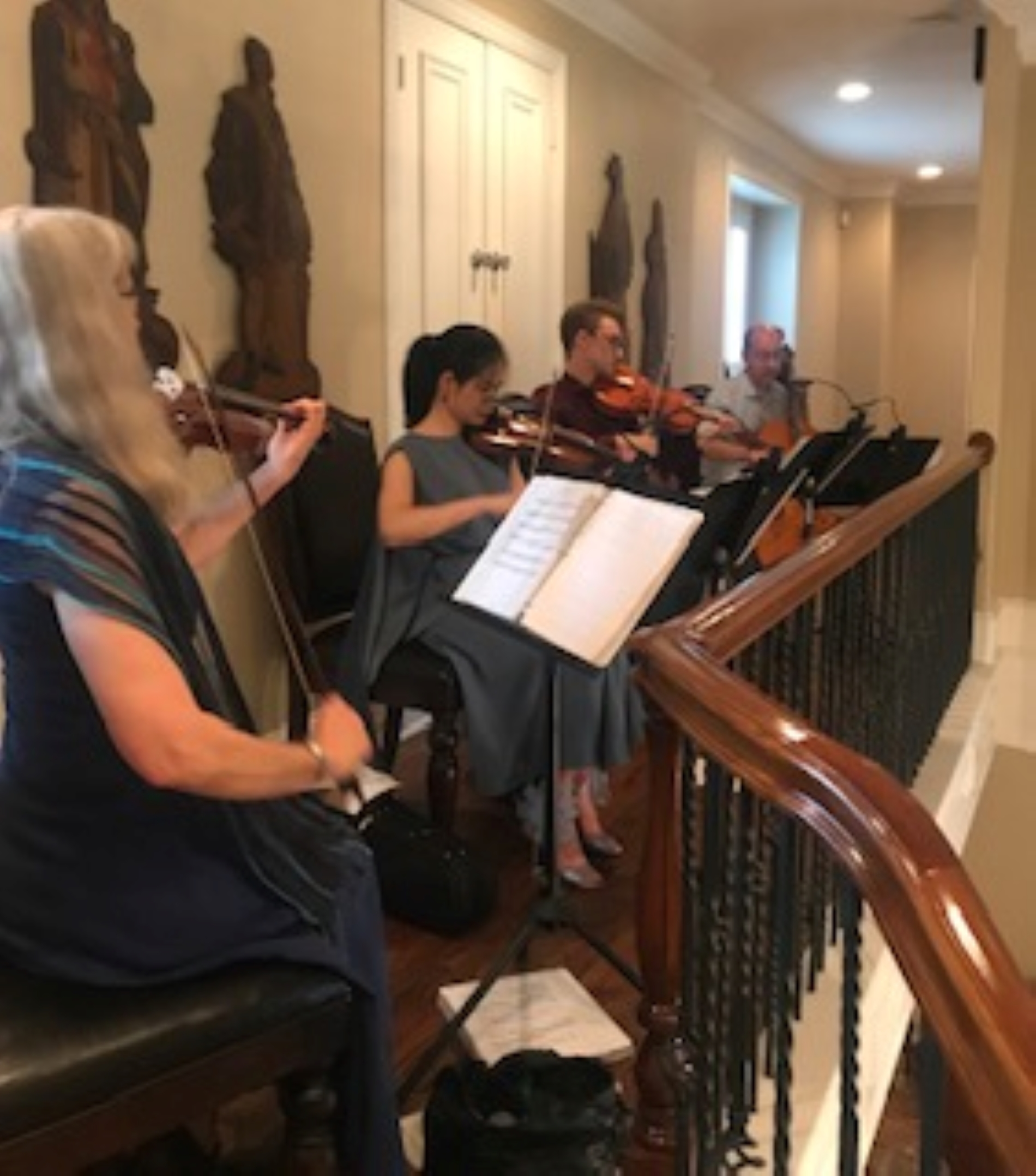 String quartet performing
